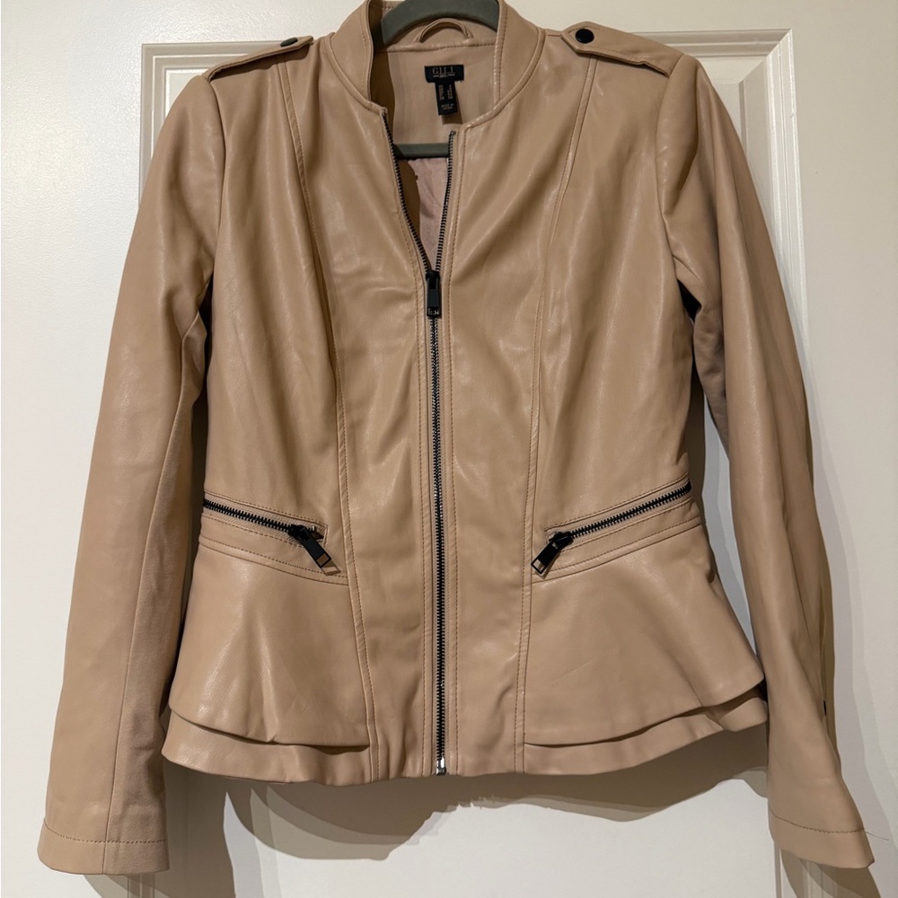 Gili Tan Faux Leather Jacket
